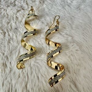 Gold and Silver Spiral Earrings